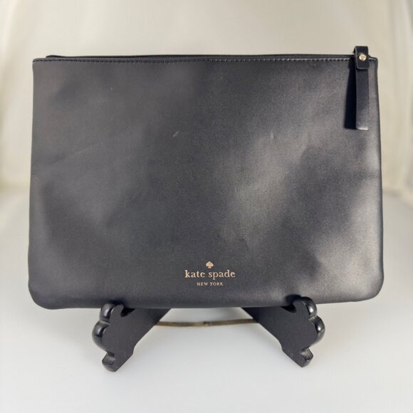 Kate Spade “POP, FIZZ,CLINK!” Zipper Pouch Cow Leather - Picture 1 of 11